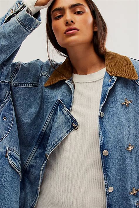 free people denim barn coat